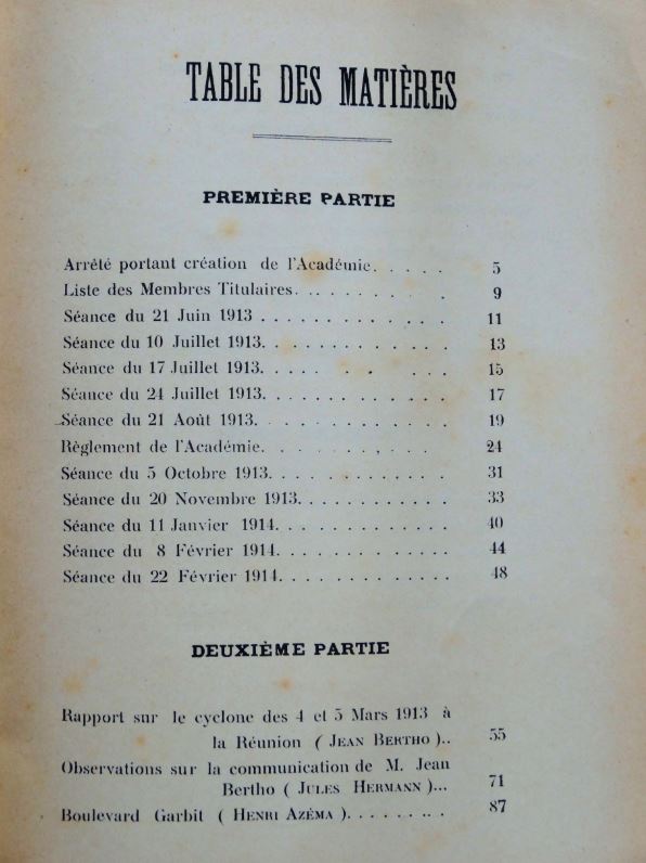 Table des matières bulletin académie de l'île de la réunion 1913 (1)