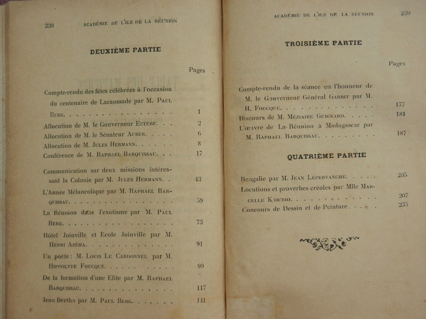 Sommaire du Bulletin de l'Académie de l'île de La Réunion 1921 (2)