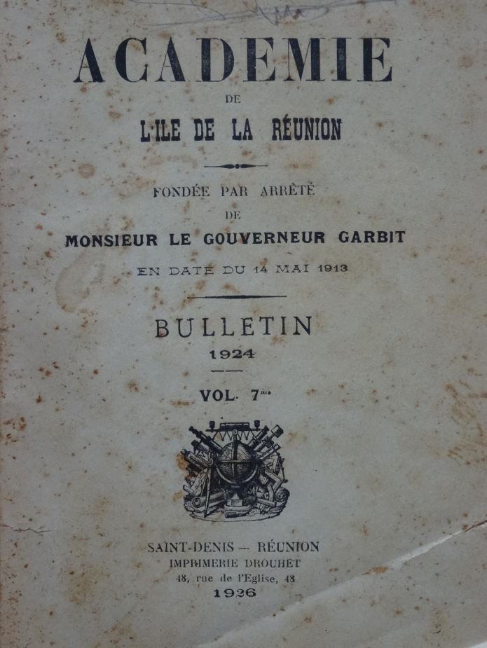 Couverture du bulletin de l'Académie de 1924