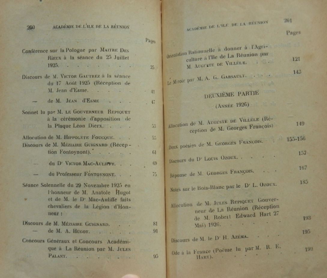 Sommaire bulletin de l'Académie de l'île de La Réunion 1925-1926 (3)