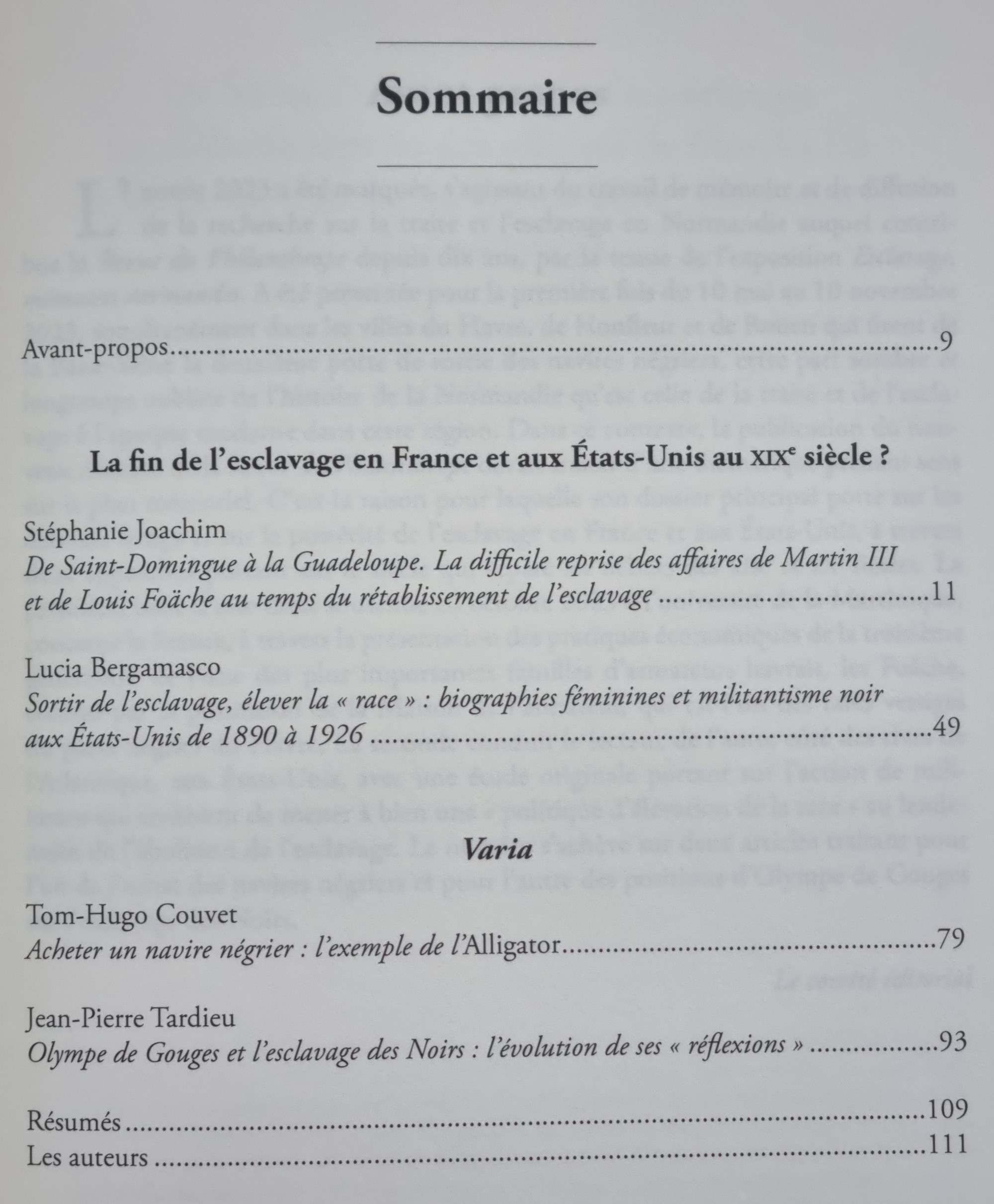 Sortir de l'esclavage.